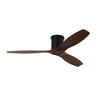 Buy midnight-black-finish-with-dark-walnut-blades Collins Outdoor (Damp) Hugger Ceiling Fan by Visual Comfort Fan