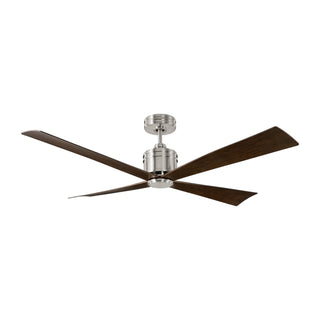Buy brushed-steel-finish-with-walnut-abs-blades Launceton Outdoor (Damp) Ceiling Fan by Visual Comfort Fan