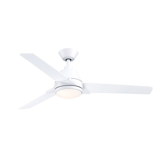 Buy matte-white-finish-with-matte-white-blades Pyramid Outdoor (Damp) Ceiling Fan with Light by Fanimation