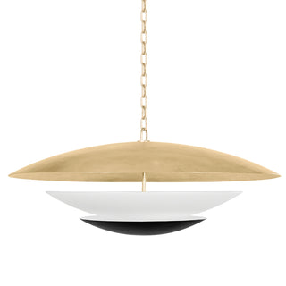 Buy vintage-gold-leaf-and-soft-black-with-soft-black-glass-and-gold-shade Adara Chandelier by Corbett Lighting