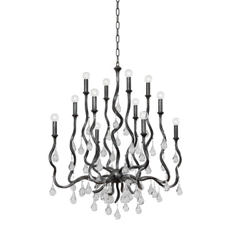 Buy blackened-silver-leaf Aveline Outdoor (Damp) Chandelier by Corbett Lighting