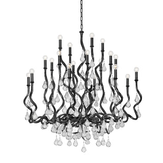 Buy black-silver-leaf-with-clear-glass-and-clear-shade Aveline Outdoor (Damp) Chandelier by Corbett Lighting