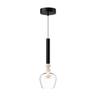 Buy black-clear-with-clear-glass-glass-and-clear-shade Rise Pendant by Kuzco Lighting