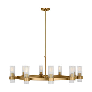 Buy burnished-brass-with-clear-glass-and-clear-textured-shade Geneva Outdoor (Damp) Chandelier by Visual Comfort Studio