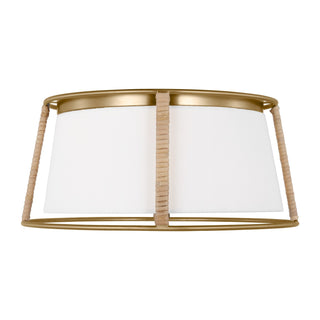 Buy satin-brass Cortes Outdoor (Damp) Flush Mount Ceiling Light by Visual Comfort Studio