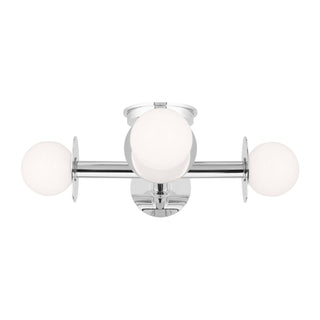 Buy polished-nickel-with-white-glass-and-white-shade Nodes Outdoor (Damp) Semi-Flush Mount Ceiling Light by Visual Comfort Studio