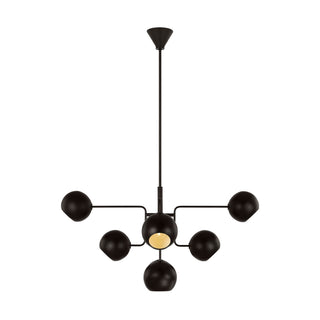 Buy aged-iron-with-aged-iron-glass-and-black-shade Chaumont Outdoor (Damp) Chandelier by Visual Comfort Studio