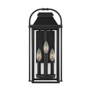 Buy textured-black-with-clear-glass-and-clear-shade Wellsworth Outdoor (Wet) Wall Lantern by Visual Comfort Studio