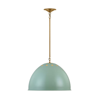 Buy eucalyptus-with-eucalyptus-glass-and-green-shade Robbie Outdoor (Damp) Pendant by Visual Comfort Studio