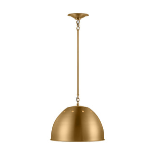 Buy burnished-brass-with-burnished-brass-glass-and-brass-gold-shade Robbie Outdoor (Damp) Pendant by Visual Comfort Studio