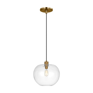 Buy burnished-brass-with-clear-glass-and-clear-shade Mela Outdoor (Damp) Pendant by Visual Comfort Studio