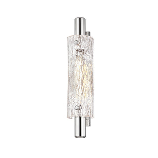 Buy polished-nickel-with-piastra-glass-and-clear-textured-shade Harwich Outdoor (Damp) Sconce by Hudson Valley