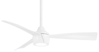 Buy flat-white-finish-with-flat-white-blades Skinnie Outdoor (Wet) Ceiling Fan with Light by Minka Aire