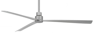 Buy silver-finish-with-silver-blades Simple Outdoor (Wet) Ceiling Fan by Minka Aire