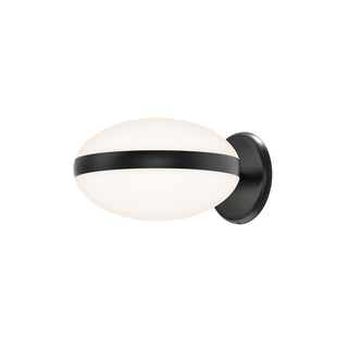 Buy satin-black-with-white-optical-acrylic-glass-and-white-shade Pillows Outdoor (Damp) Sconce by Sonneman