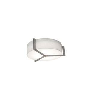 Buy linen-white-weathered-grey-with-linen-white-lumafuse-glass-and-white-shade Apex Outdoor (Damp) Flush Mount Ceiling Light by AFX Lighting