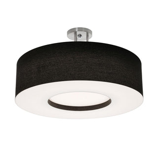 Buy satin-nickel-with-black-lumafuse-glass-and-black-shade Montclair Outdoor (Damp) Flush Mount Ceiling Light by AFX Lighting