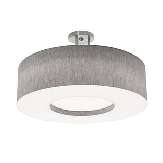 Buy satin-nickel-with-grey-lumafuse-glass-and-silver-gray-shade Montclair Outdoor (Damp) Flush Mount Ceiling Light by AFX Lighting