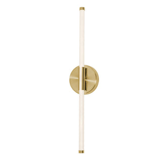 Buy satin-brass-with-white-acrylic-glass-and-white-shade Rusnak Outdoor (Damp) Wall Sconce by AFX Lighting
