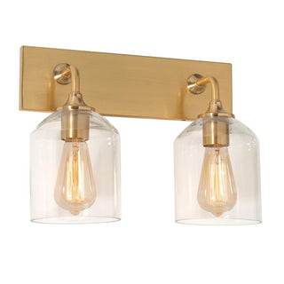 Buy satin-brass-with-clear-glass-glass-and-clear-shade William Vanity by AFX Lighting