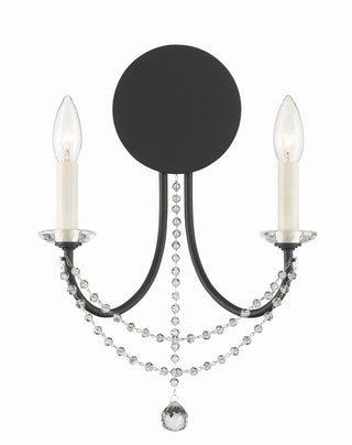Buy matte-black Delilah Outdoor (Damp) Sconce by Crystorama