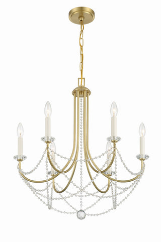 Buy aged-brass-and-clear-shade Delilah Outdoor (Damp) Chandelier by Crystorama