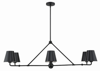 Buy matte-black-and-black-white-combo-shade Xavier Outdoor (Damp) Chandelier by Crystorama