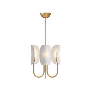 Buy aged-gold-white-cotton-fabric-with-cw-white-cotton-glass-and-white-shade Seno Chandelier by Alora