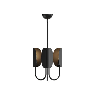 Buy matte-black-with-cw-white-cotton-glass-and-black-shade Seno Chandelier by Alora