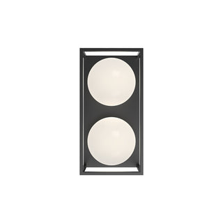 Buy black-with-matte-opal-glass-glass-and-white-shade Amelia Outdoor (Wet) Wall Lantern by Alora