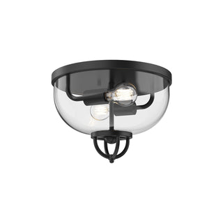 Buy matte-black-with-clear-glass-glass-and-clear-shade Lancaster Flush Mount Ceiling Light by Alora