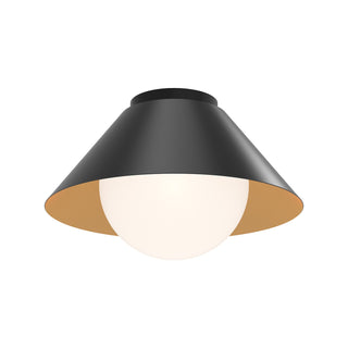 Buy matte-black-opal-glass-and-white-shade Remy Flush Mount Ceiling Light by Alora