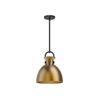 Buy matte-black-aged-gold-and-brass-gold-shade Waldo Pendant by Alora