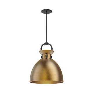 Buy matte-black-aged-gold-and-gold-shade Waldo Pendant by Alora
