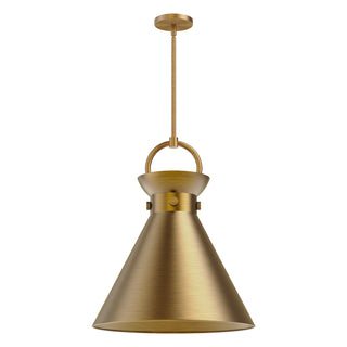 Buy aged-gold-and-frosted-shade Emerson Pendant by Alora