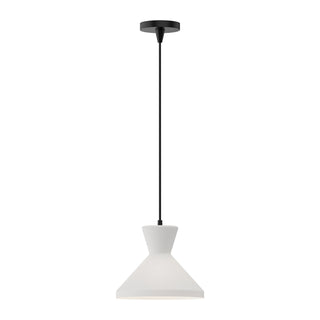 Buy matte-black-opal-glass-and-white-shade Betty Pendant by Alora
