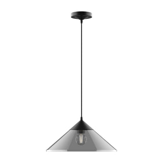 Buy matte-black-smoked-with-clear-glass-or-smoked-glass-glass-and-smoke-shade Mauer Pendant by Alora