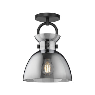Buy matte-black-smoked-with-clear-glass-glossy-opal-glass-or-smoked-glass-glass-and-smoke-shade Waldo Semi-Flush Mount Ceiling Light by Alora