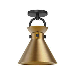 Buy matte-black-aged-gold Emerson Semi Flush Mount Light by Alora