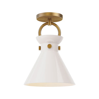 Buy aged-gold-glossy-opal-glass Emerson Semi Flush Mount Light by Alora
