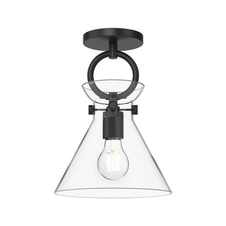 Buy matte-black-clear-glass-and-clear-shade Emerson Semi-Flush Mount Flush Mount Ceiling Light by Alora