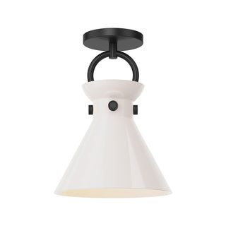 Buy matte-black-glossy-opal-glass Emerson Semi Flush Mount Light by Alora
