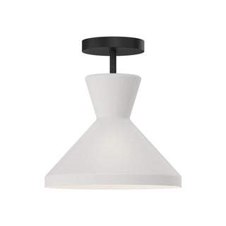 Buy matte-black-opal-glass-and-white-shade Betty Semi-Flush Mount Ceiling Light by Alora