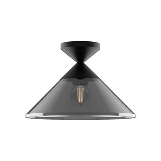 Buy matte-black-smoked-with-clear-or-smoked-glass-glass-and-smoke-shade Mauer Semi-Flush Mount Ceiling Light by Alora