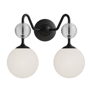 Buy matte-black-opal-glass-and-white-shade Celia Vanity by Alora