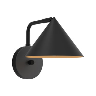 Buy matte-black-and-black-shade Remy Outdoor (Damp) Wall Sconce by Alora