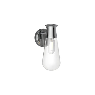 Buy chrome-with-clear-glass-glass-and-clear-shade Marcel Outdoor (Damp) Sconce by Alora