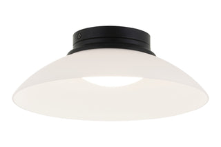 Buy matte-black-with-frosted-glass-glass-and-white-shade Luna Flush Mount Ceiling Light by Matteo Lighting