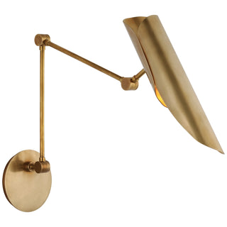 Buy soft-brass-and-metal-shade Flore Outdoor (Damp) Sconce by Visual Comfort Signature