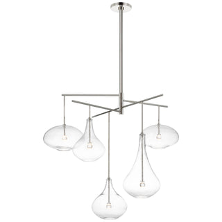 Buy polished-nickel-with-clear-glass-glass-and-clear-shade Lomme Outdoor (Damp) Chandelier by Visual Comfort Signature